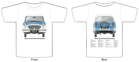 Austin/Nash Metropolitan 1956-61 T-shirt Front & Back